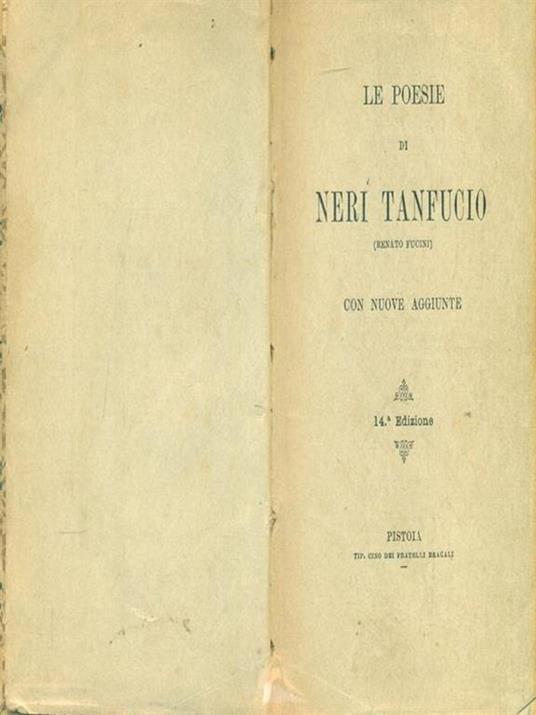 Le poesie - Neri Tanfucio - copertina