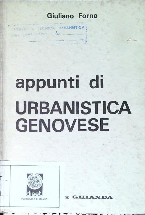 Appunti di Urbanistica Genovese - Giuliano Forno - copertina