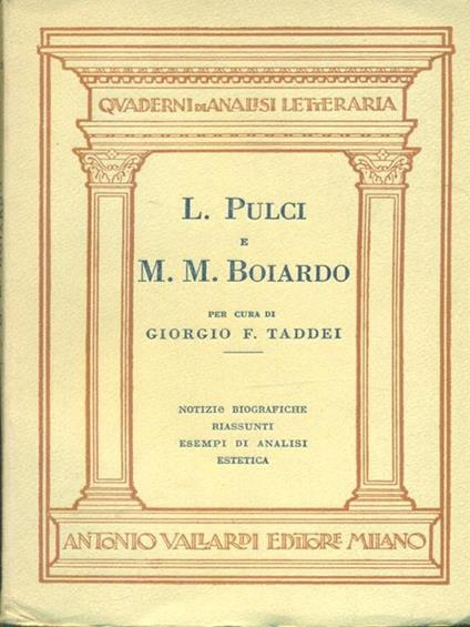 L. Pulci e M.M. Boiardo - Giorgio Taddei - copertina