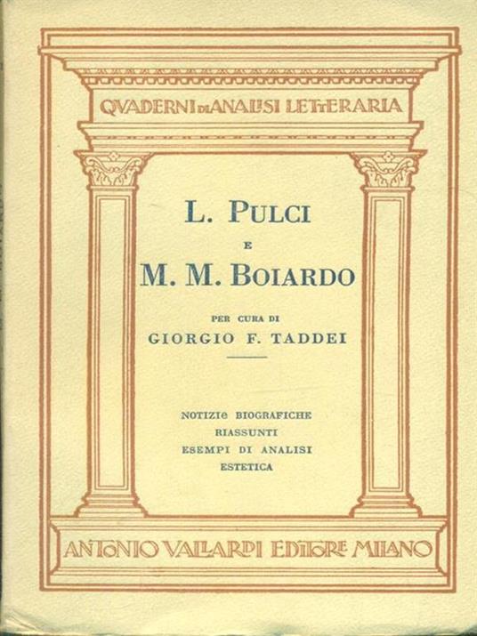 L. Pulci e M.M. Boiardo - Giorgio Taddei - copertina