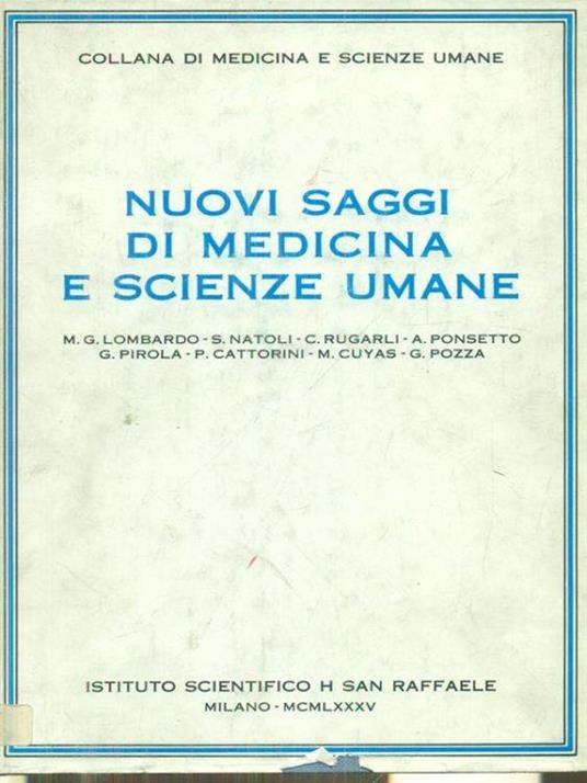 Nuovi saggi di medicina e scienze umane - copertina