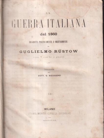 La guerra italiana del 1860 - copertina