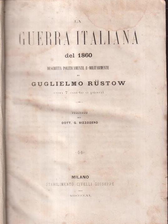 La guerra italiana del 1860 - copertina