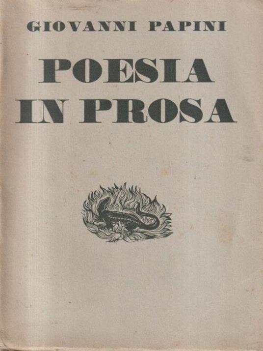 Poesia in prosa - Giovanni Papini - copertina