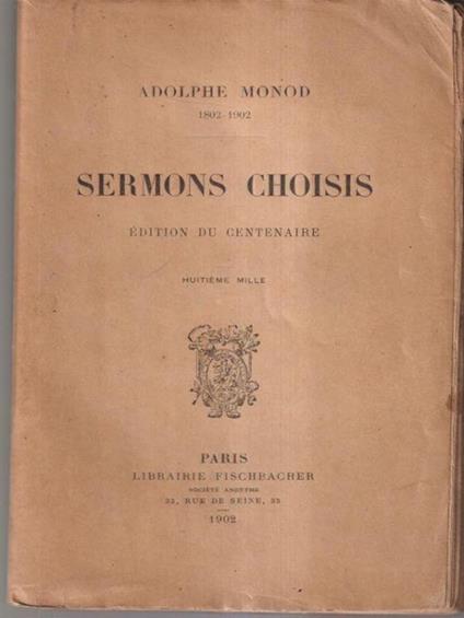 Sermons choisis - Adolphe Monod - copertina