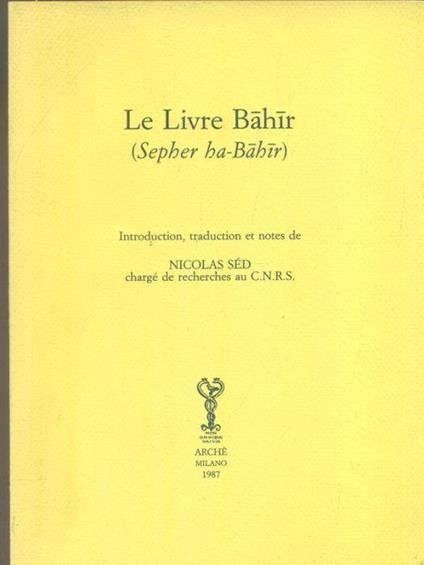 Le Livre Bahir - copertina