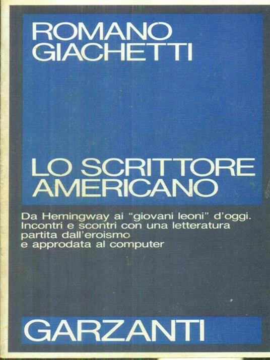Lo scrittore americano - Romano Giachetti - copertina