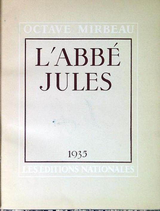 L' abbé Jules - Octave Mirbeau - copertina