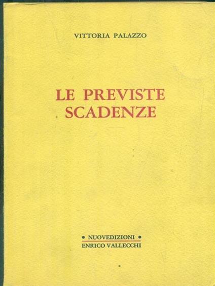 Le previste scadenze - Vittoria Palazzo - copertina