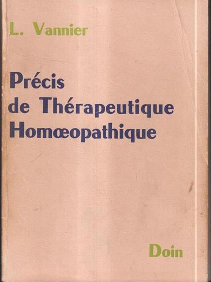 Precis de therapeutique homoeopathique - L. Vanni - copertina