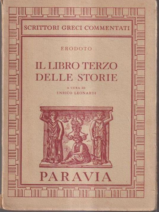 Il libro terzo delle storie - Erodoto - copertina