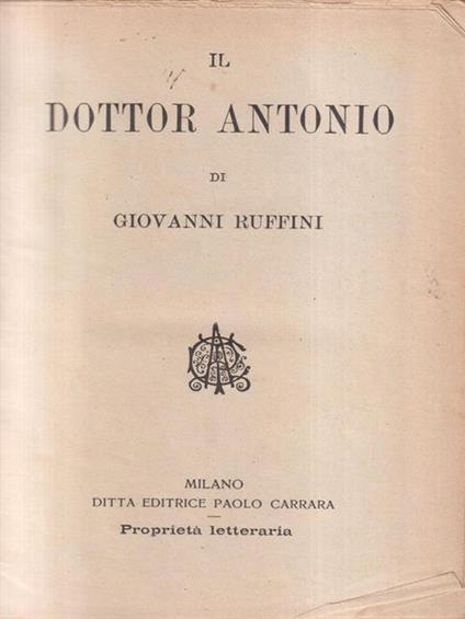 Il dottor Antonio - Giovanni Ruffini - copertina