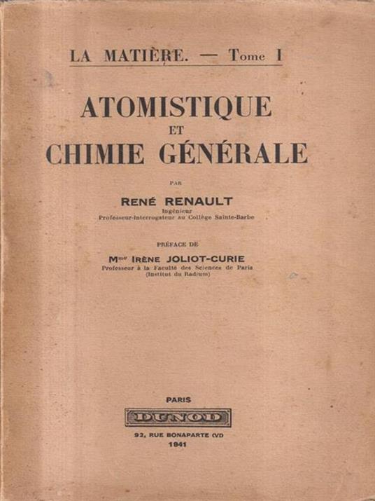 Atomostique et Chimie Generale - copertina