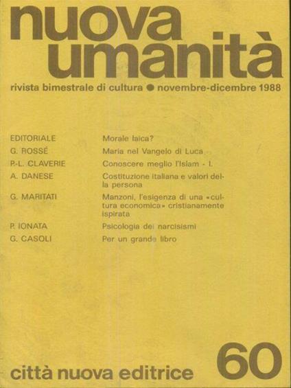 Nuova umanità 60 - copertina