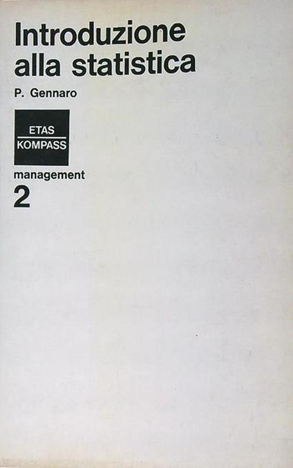 Introduzione alla statistica - Pietro Gennaro - copertina