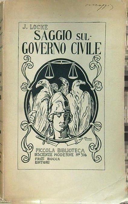 Saggio sul governo civile - William J. Locke - copertina