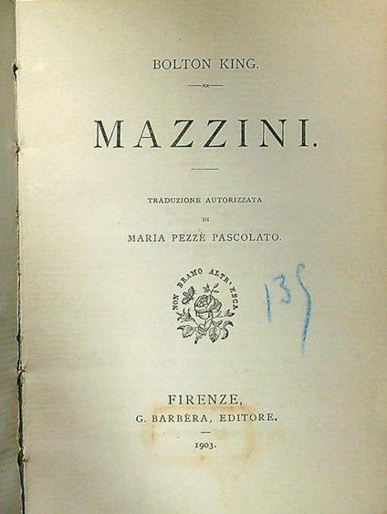 Mazzini - Bolton King - copertina