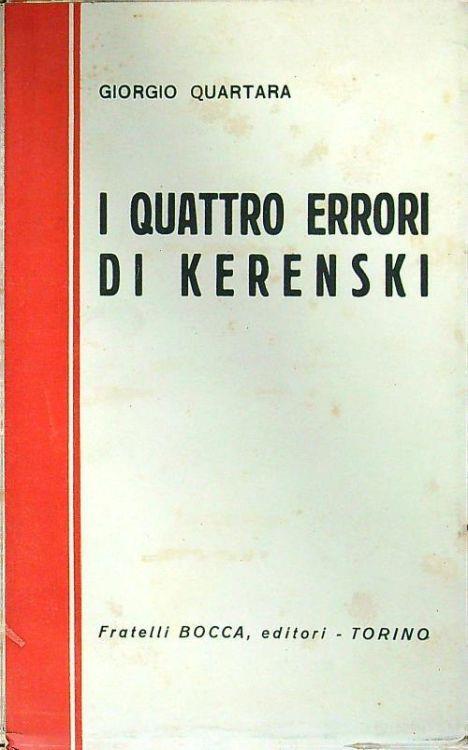 I quattro errori di Kerenski - Giorgio Quartara - copertina