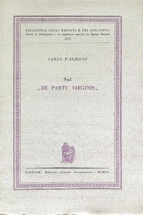 Sul De partus virginis - Carlo D'Alessio - copertina