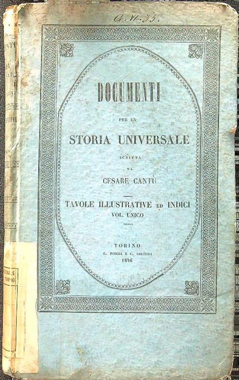 Documenti per la storia universale volume unico - Cesare Cantù - copertina