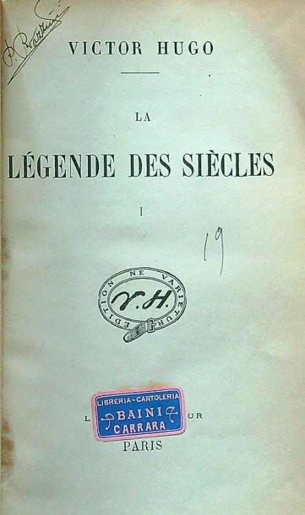 Le legende des siecles I - Victor Hugo - copertina