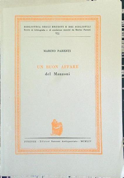 Un  buon affare del Manzoni - Marino Parenti - copertina