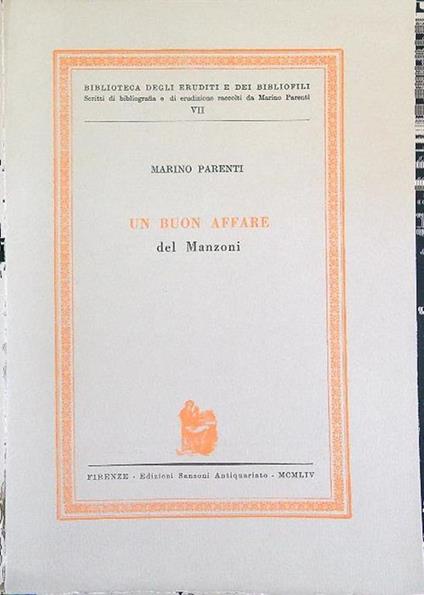 Un  buon affare del Manzoni - Marino Parenti - copertina