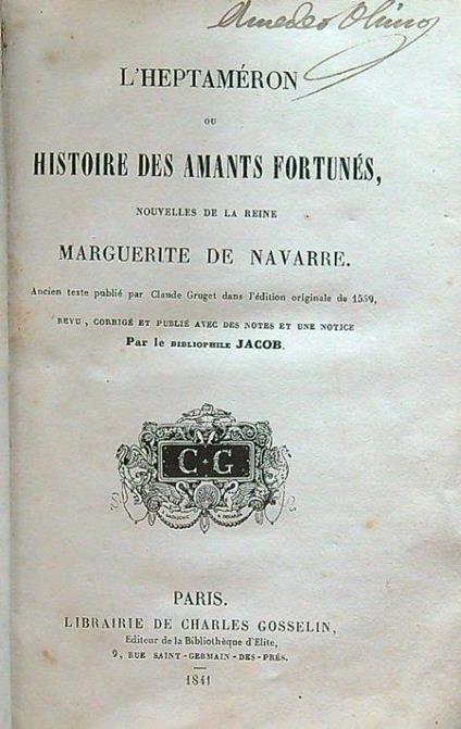 L' Heptameron ou histoire des amants fortunes - Marguerite De Navarre - copertina