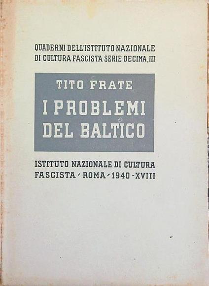 I problemi del Baltico - Tito Frate - copertina