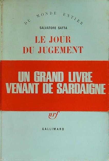 Le jour du jugement - Salvatore Satta - copertina