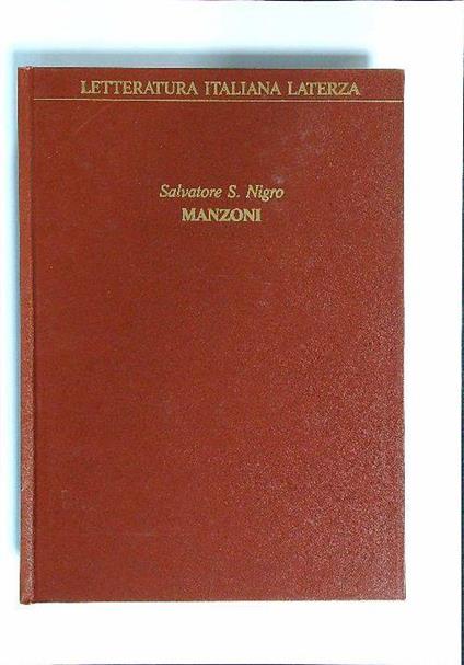 Manzoni - Salvatore S. Nigro - copertina