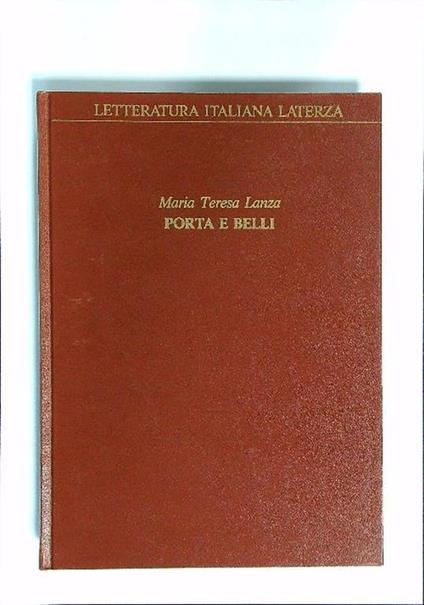 Porta e Belli - Maria Teresa Lanza - copertina