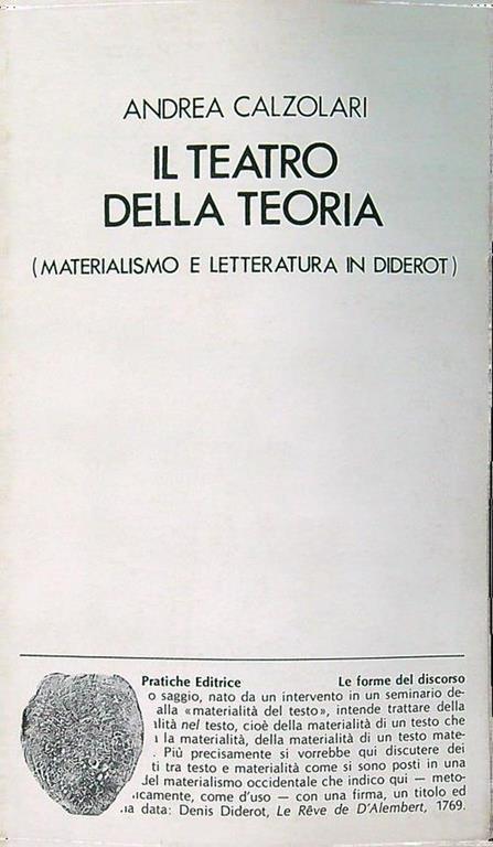 Il teatro della teoria - Andrea Calzolari - copertina