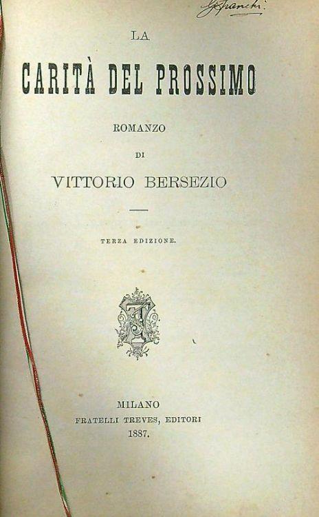 La carità del prossimo - Vittorio Bersezio - copertina