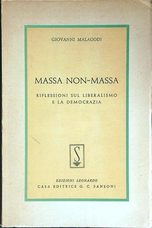 Massa non-massa - Giovanni Malagodi - copertina