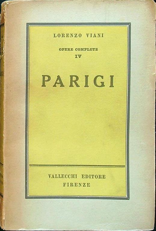 Parigi - Lorenzo Viani - copertina