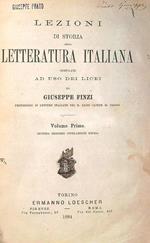 Lezioni di storia della letteratura italiana (2 volumi in un unico tomo)