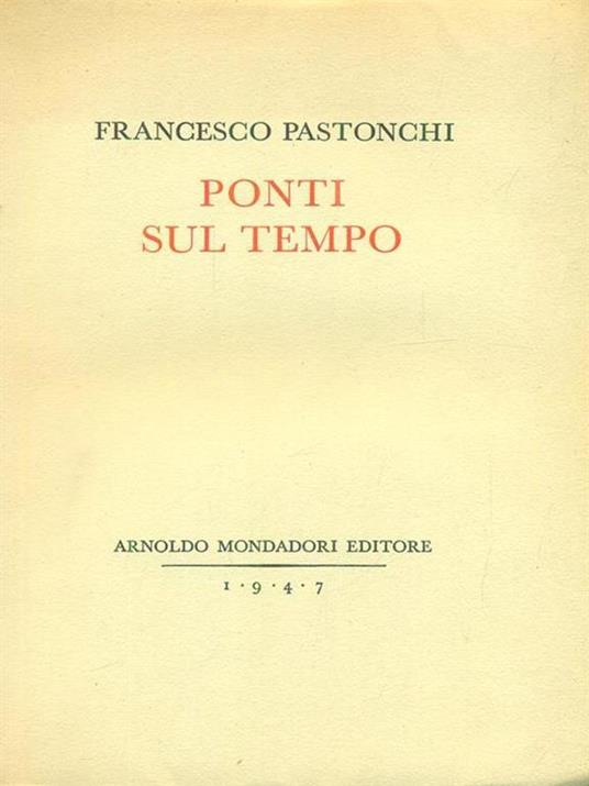 Ponti sul tempo - Francesco Pastonchi - copertina