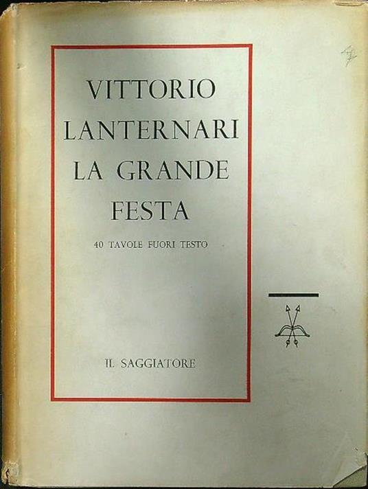 La grande festa - Vittorio Lanternari - copertina