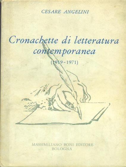 Cronachette di letteratura contemporanea - Cesare Angelini - copertina