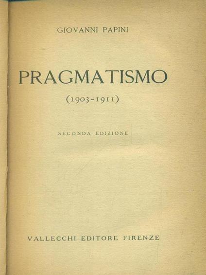 Pragmatismo - Giovanni Papini - copertina