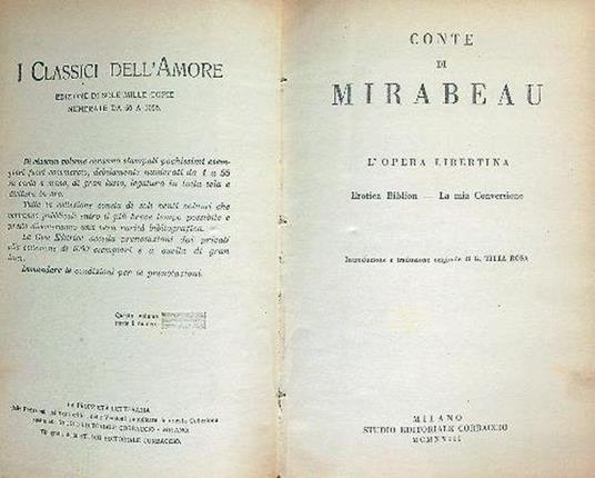 Conte di Mirabeau - copertina