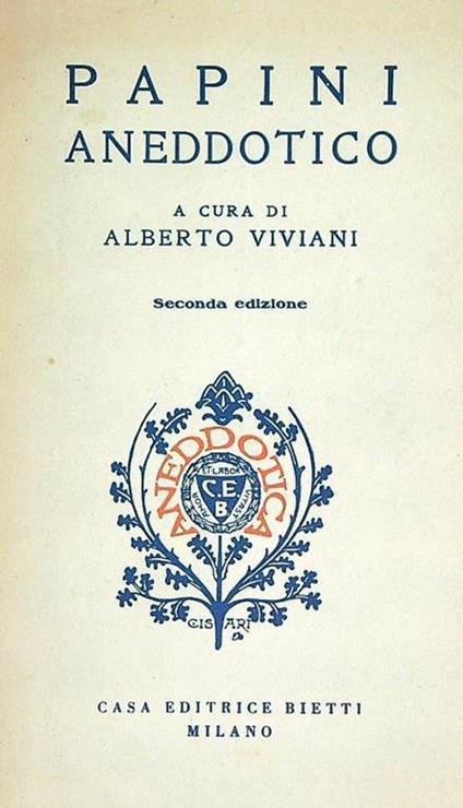 Papini aneddotico - Alberto Viviani - copertina