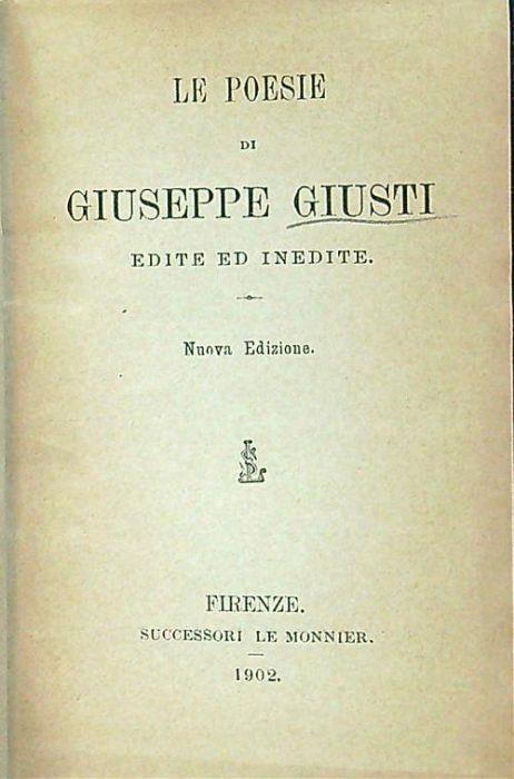 Le poesie di Giuseppe Giusti - copertina