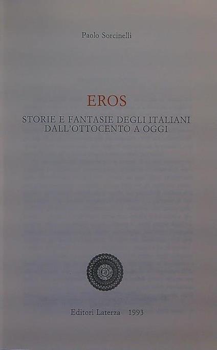 Eros - Paolo Sorcinelli - copertina