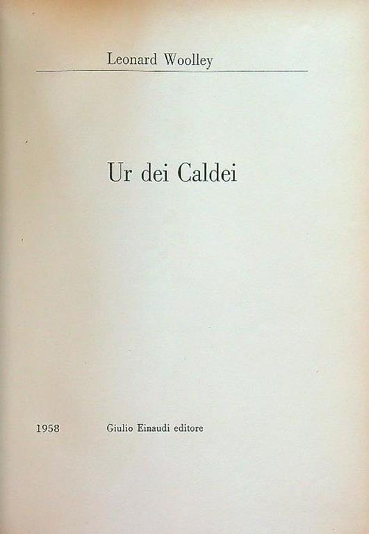 Ur dei caldei - Leonard Woolley - copertina