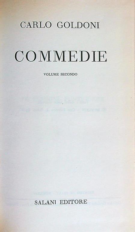 Commedie vol.2 - Carlo Goldoni - copertina