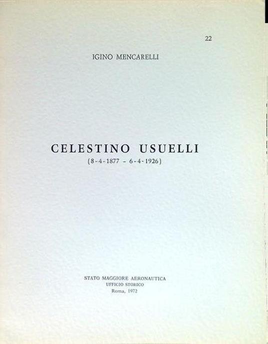 Celestino Usuelli (8-4-1877 - 6-4-1926) - Igino Mencarelli - copertina