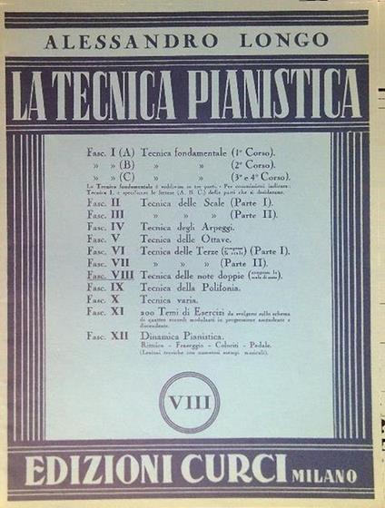 La tecnica pianistica - VIII - Alessandro Longo - copertina