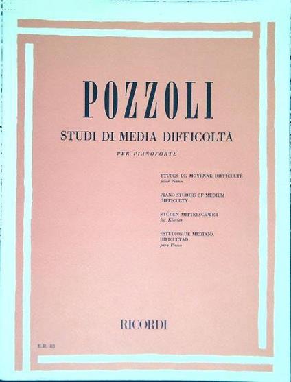 Studi di media difficoltà per pianoforte - Ettore Pozzoli - copertina